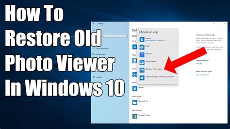 How To Restore Windows Photo Viewer Windows 10 Youtube