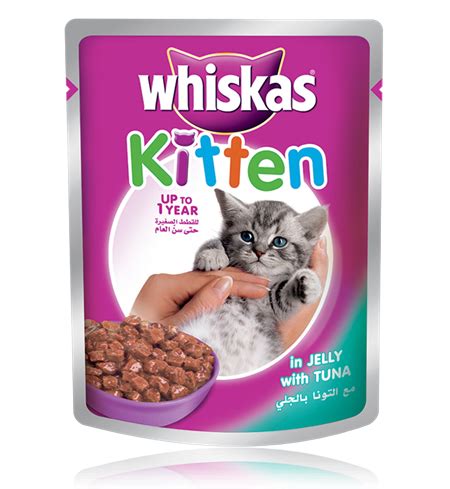 Just snap, peel and serve. Our Products | Whiskas® Kitten pouch with Tuna in Jelly