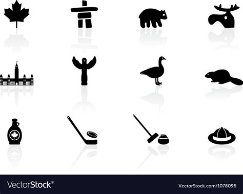 National symbols of canada are the symbols that are used in canada and abroad to the crown symbolizes the canadian monarchy,1 and appears on the coat of arms. Canada symbols Royalty Free Vector Image - VectorStock