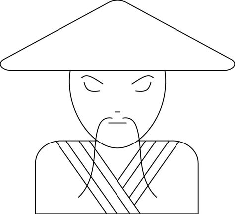 Chinese Man In Icon With Hat And Close Eye In Stroke 24829780 Vector