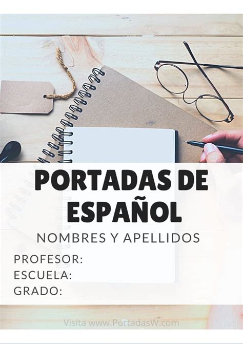 Portada Formal De Español Para Secundaria En Word