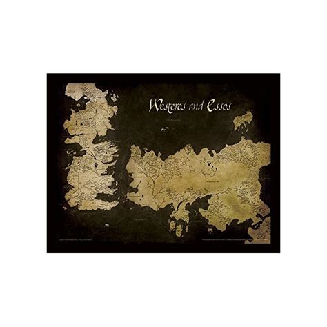 Buy Game Of Thrones Westeros And Essos Antique Map 30x40 Cm Framed