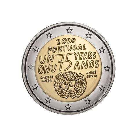Portugal 2 Euro 2020 75 Years United Nations Coin Roll