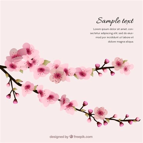Free Vector Cherry Blossom Background With Blue Element