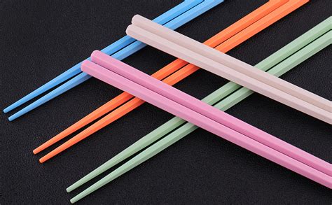 5 Pairs Fiberglass Chopsticks Glamfields Reusable Japanese Chinese Chop Sticks Dishwasher Safe