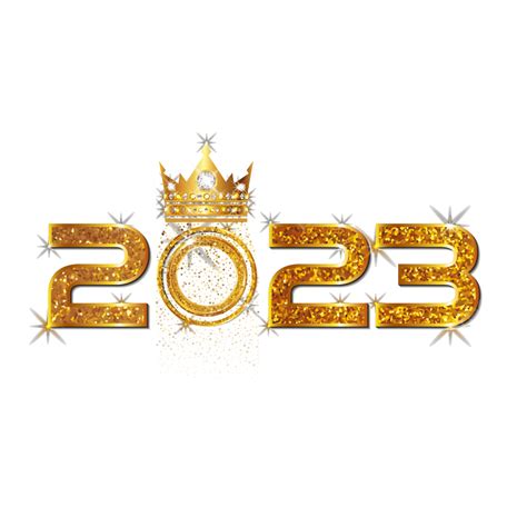 Efecto De Texto De Tendencia De Lujo Dorado 2023 Png Dibujos Feliz Año