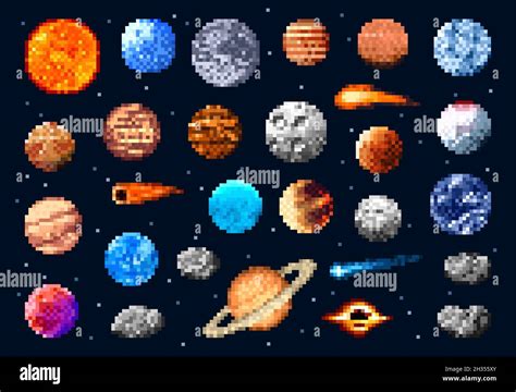 Pixel Space Planets And Stars Asteroids And Comets Universe Galaxy