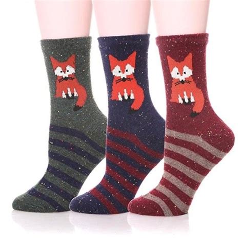 33 Cute Accessories That Ll Melt Even The Coldest Heart Fox Socks Womens Wool Socks Socks Women