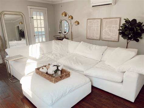 the best cloud couch dupe stephanie pernas in 2022 white couch living room white couch