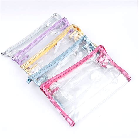 New Clear Transparent Plastic Pvc Travel Makeup Cosmetic Toiletry Zip