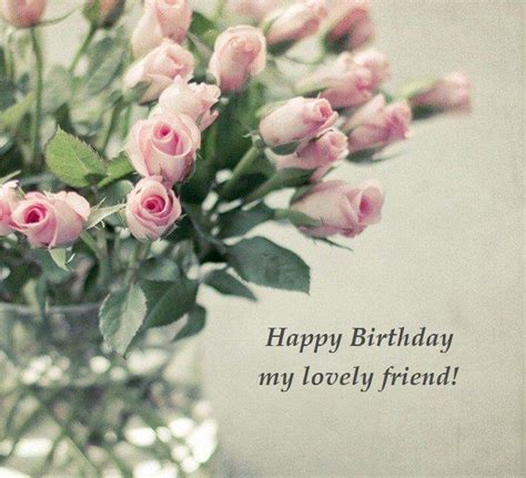 Happy Birthday Friend Flowers Beautiful Flower And Bee Birthday Card