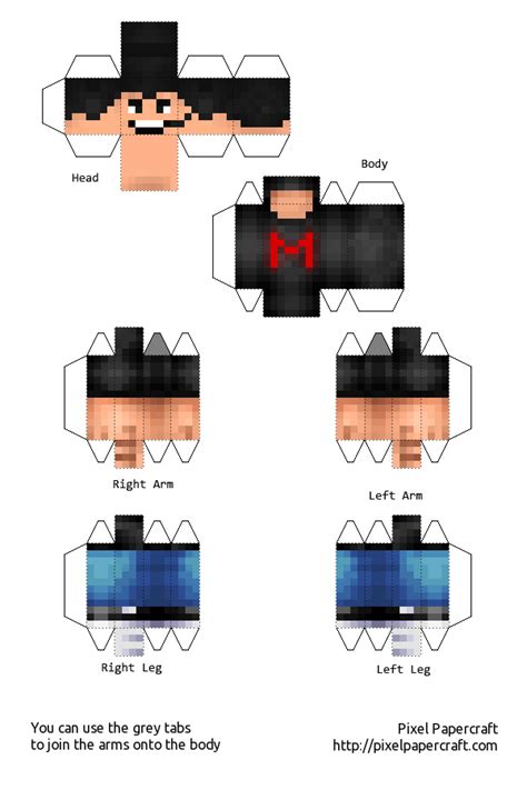 12 Minecraft Papercraft Youtubers Skins Paper Crafts