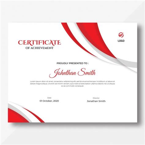 Abstract Red Certificate Template Certificate Border Certificate