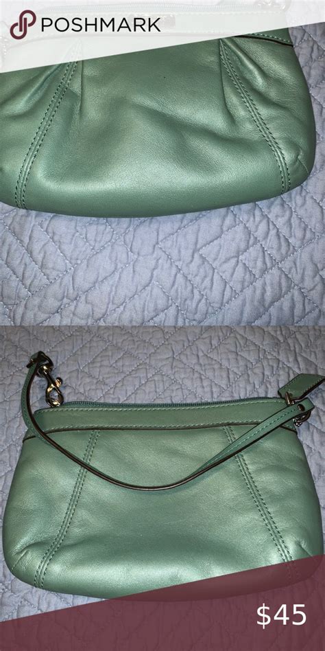 Canvas backpack green unisex bags & backpacks. Mint green leather Coach wristlet in 2020 | Green leather ...