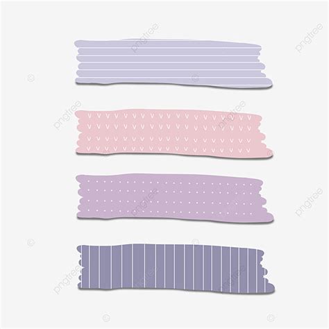 Aesthetic Washi Tape In Purple Color Printable Illustration Aesthetic