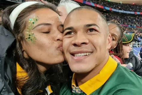 Your Faith Kept Us Going Cheslin Kolbe Dedicates World Cup Win To Wife Layla