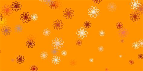 Light Orange Vector Doodle Texture With Flowers 3061352 Vector Art At