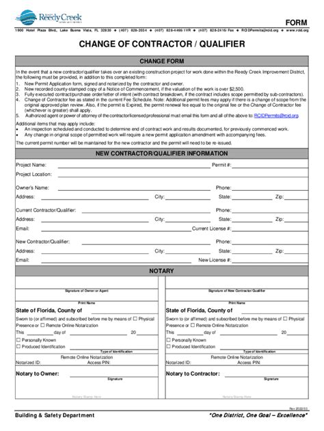 2022-2024 fl reedy creek improvement district change of contractor