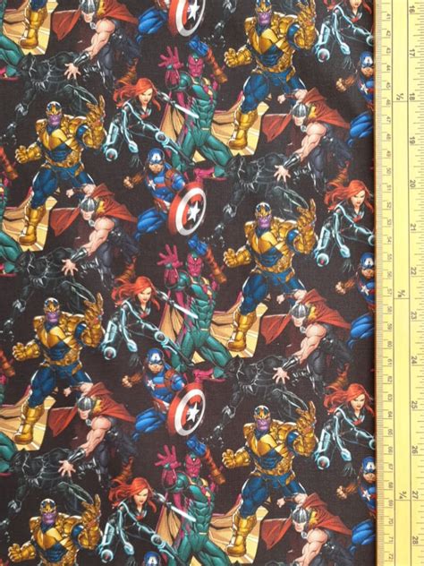 Marvel Avengers Fabric Uk 100 Cotton Character Material Shop Etsy