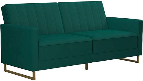 Dorel Skylar Sprung Seat Sofa Bed Green Velvet
