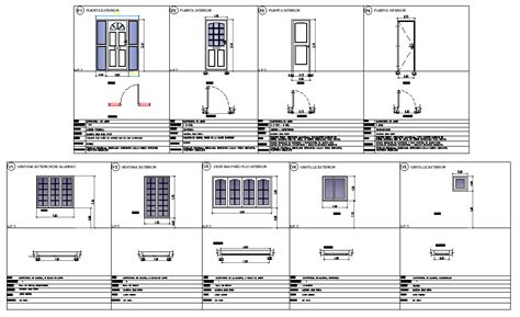 Door And Window Schedule Plan Detail Dwg File Cadbull