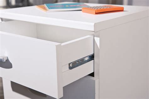 Créer un bureau à partir d'un caisson à tiroirs. Caisson de bureau contemporain 1 porte/1 tiroir blanc Polka