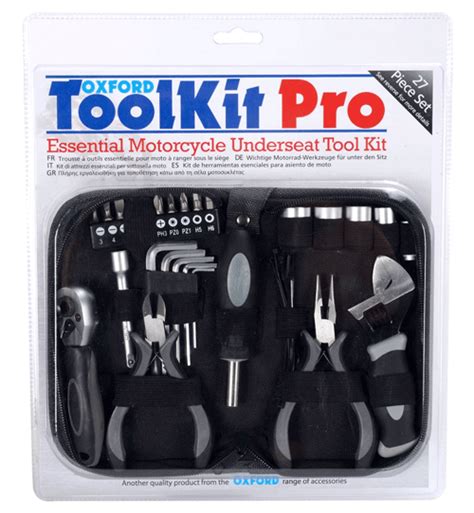 If your tool kit is too big it won't be able to fit comfortably in your. Bikermart: Oxford Essential Motorcycle Underseat Tool Kit ...