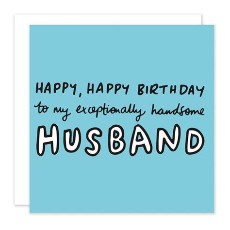 Happy Birthday Exceptionally Handsome Husband Card Etsy Husband