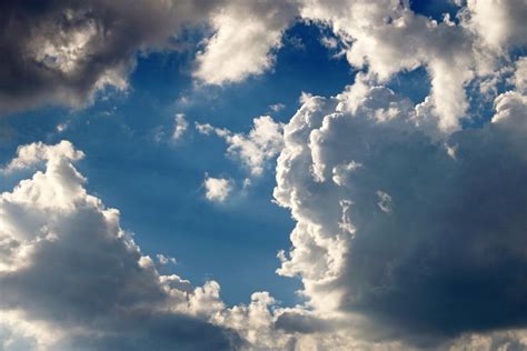 Light On Cumulus Clouds And Blue Sky Free Stock Photo Public Domain