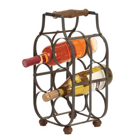 Check spelling or type a new query. Woodland Imports 6-Bottle Iron Black/Oak Brown Tabletop ...