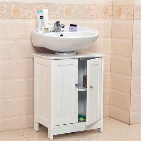 We know how important it is to design the right furniture for different types of bathrooms. Wooden Under Sink Bathroom Cabinet Storage Unit Wash Basin ...