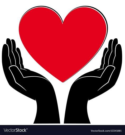Two Hands Holding A Red Heart In The Shape Of A Heart On A White Background