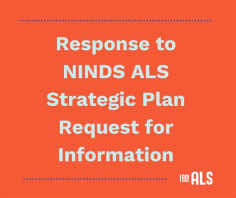 Response To Ninds Als Strategic Plan Request For Information I Am Als