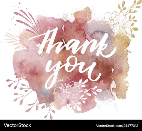 Thank You Hand Drawn Calligraphy Royalty Free Vector Image