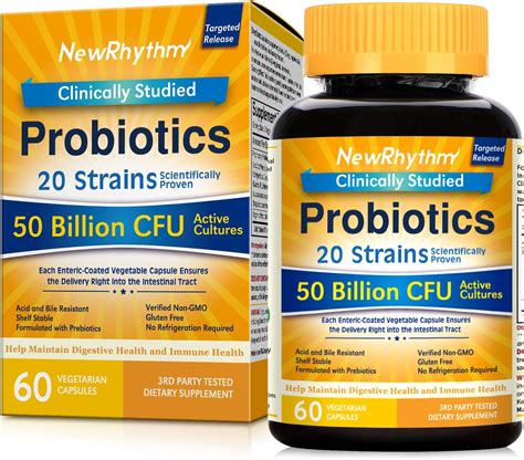 Newrhythm Probióticos 50 Mil Millones De Cfu 20 Cepas 60