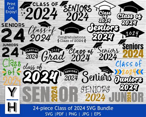 Class Of 2024 Svg Bundle Senior 2024 Svg Seniors 2024 Png Etsy Australia