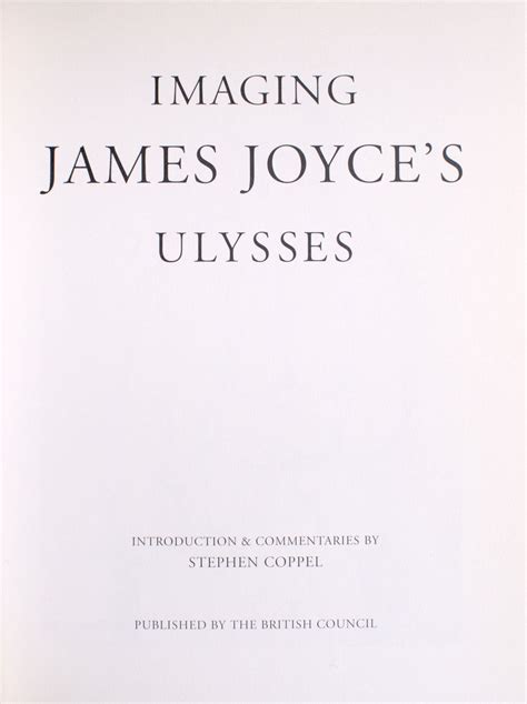Imaging Ulysses Richard Hamilton Illustrations To James Joyces