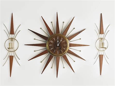 Vintage Westclox Atomic Starburst Wall Clock Teak And Brass Etsy Canada