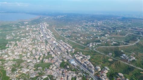 Aerial View Of Mirpur Azad Kashmir City With Clouds Drone Photography