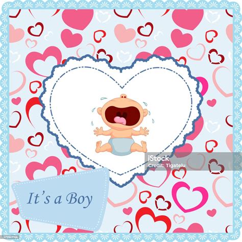 말풍선이 있는 남자 아기 울음소리 카드 2015년에 대한 스톡 벡터 아트 및 기타 이미지 Istock