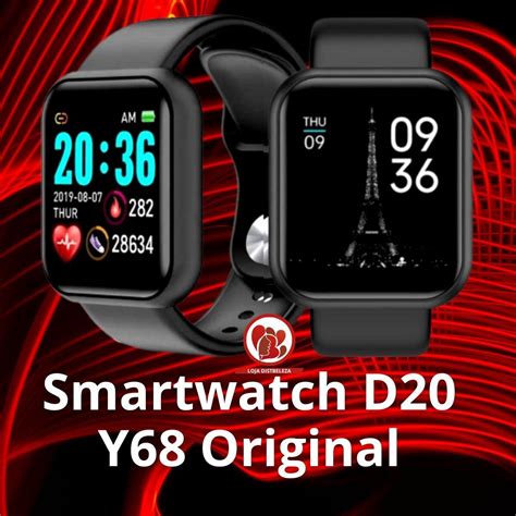 Relógio Inteligente Smartwatch D20 Y68 Preto Bluetooth Fitpro Android E Ios