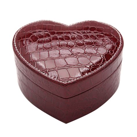 Two Layer Heart Shape Small Jewelry Box Synthetic Leather Rings And