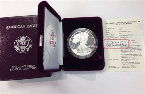 1988 S American Silver Eagle Proof Coin 1oz And Item 2