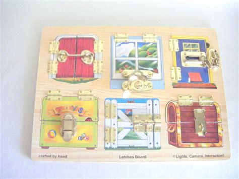 Vintage Latches Wooden Busy Board Melissa And Doug Game Toy Etsy