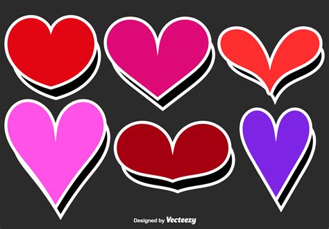 Vector Heart Stickers 137504 Vector Art At Vecteezy