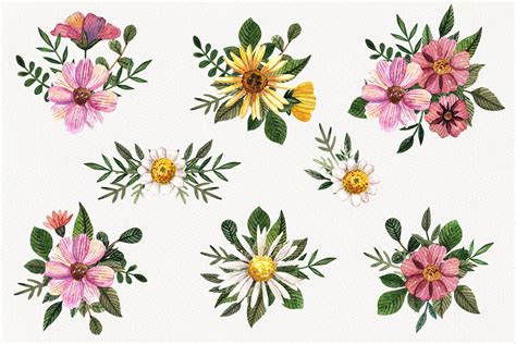 Watercolor Flower Clipart Png Wild Pressed Flower By Tori Card Store