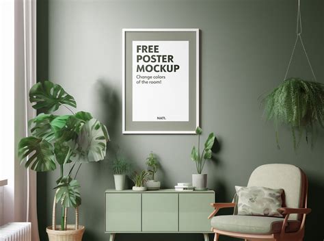 Framed Poster On Living Room Wall Mockup Mockup World