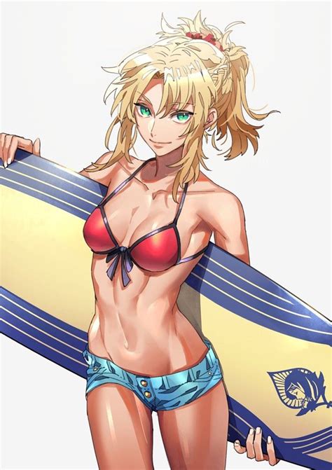 Pin On Fateseries Mordred Swimsuit Rider