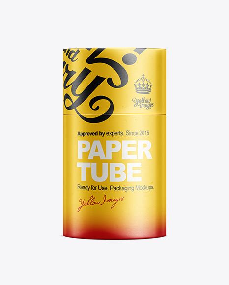 Download White Paper Telescopic Tube Mockup in Tube Mockups on Yellow Images Object Mockups