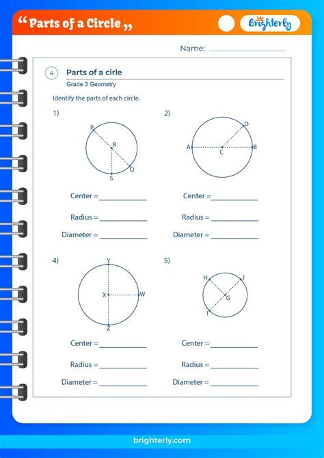 Free Printable Parts Of A Circle Worksheets Pdfs